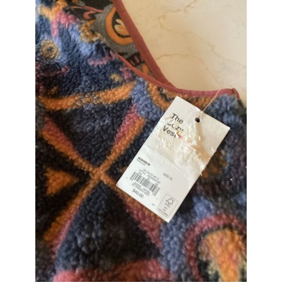 NEW SO Sherpa Cozy Vest Sz XL Aztec Southwestern Full zip - Picture 5 of 8